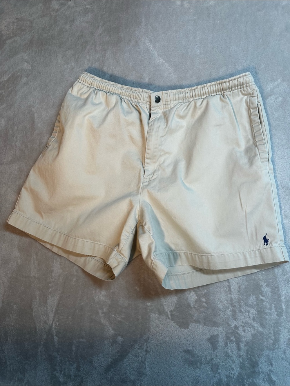 Polo Ralph Lauren Men’s Cream Cotton Elastic Waist Shorts Size Large